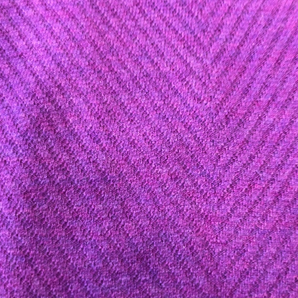 Aspen Extra Fine 100% Merino Wool Purple Sweater Chevron Texture Women’s Large - Picture 4 of 10